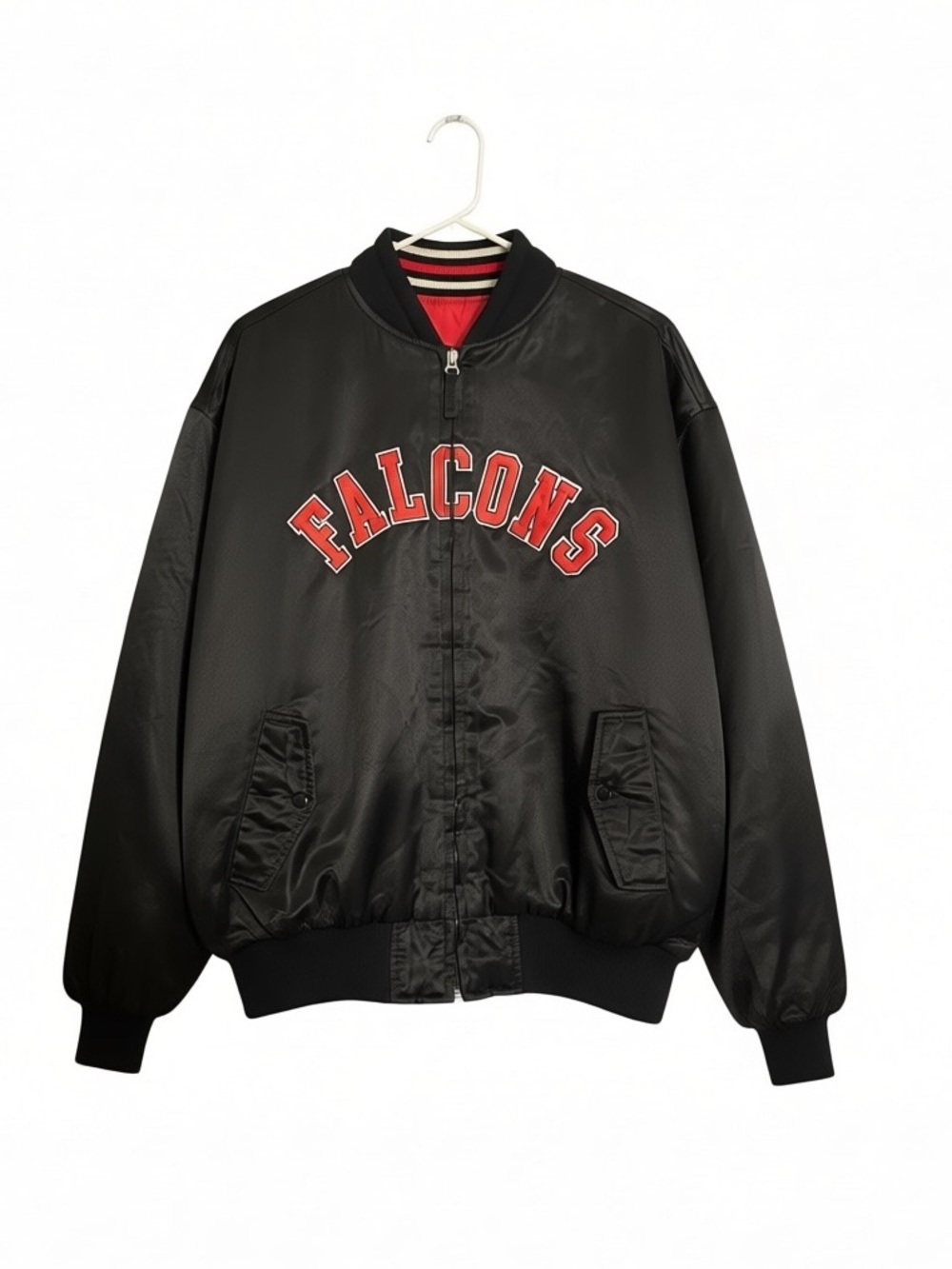 Vintage Reebok Atlanta Falcons Reversible Bomber Jacket NFL Size M Y2K